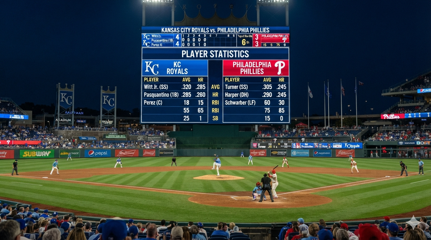 Kansas City Royals vs Phillies Match Player Stats