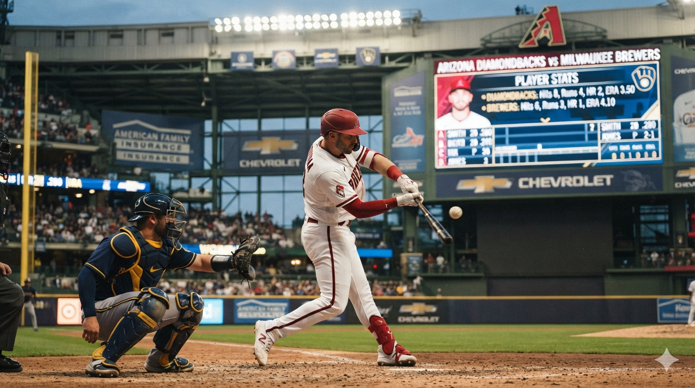 Diamondbacks vs Milwaukee Brewers Match Player Stats