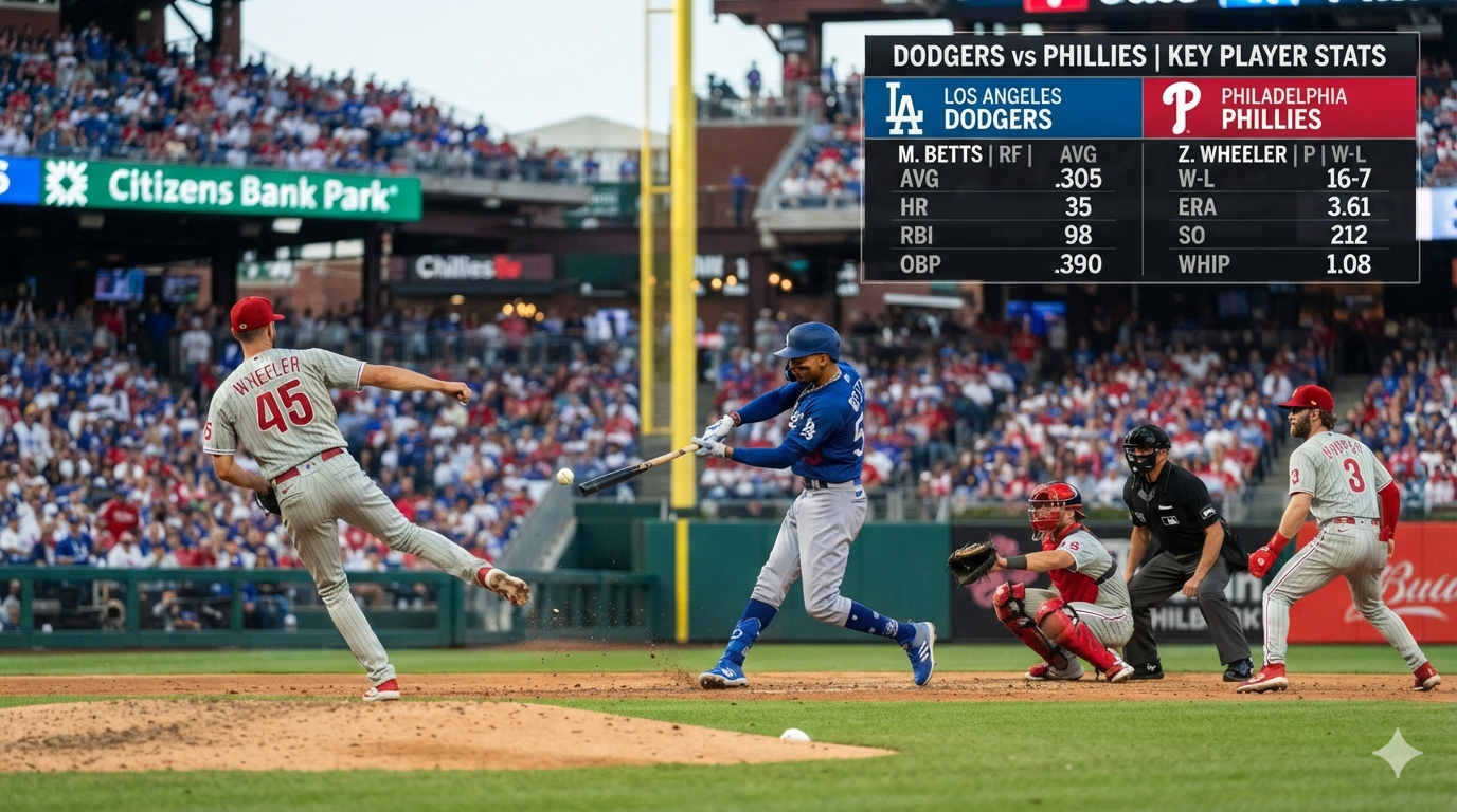 Dodgers vs Phillies Match Player Stats