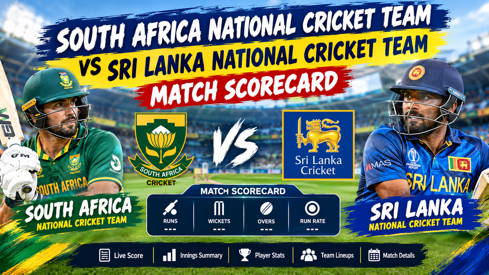 South Africa national cricket team vs Sri Lanka national cricket team match scorecard